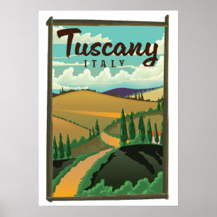 Poster de viagens da Itália da Toscana