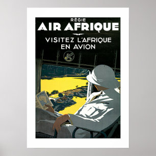 Poster de viagens da linha aérea Vintage Africa