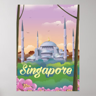 Poster de viagens da Mesquita de Singapura