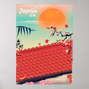 Poster de viagens da paisagem de Japão
