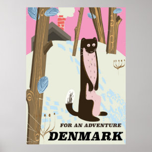 Poster de viagens da paisagem dos desenhos