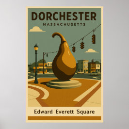 Poster de viagens da Praça Edward Everett
