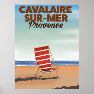 Poster de viagens da praia de Cavalaire-sur-MER