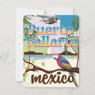 Poster de viagens da praia de Puerto Vallarta