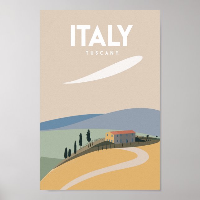 Poster de viagens da Toscana Itália (Frente)