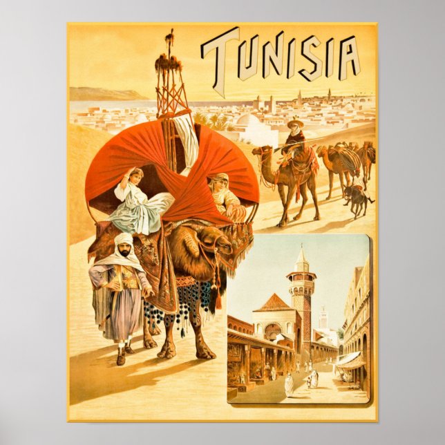Poster de viagens da Tunísia (Frente)