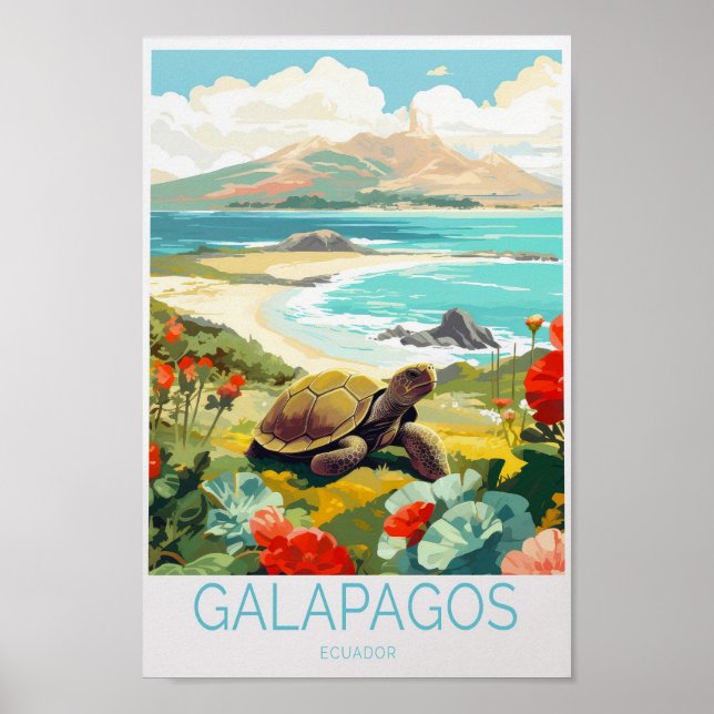 Poster de viagens das Ilhas Galápagos (Frente)