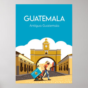 poster de viagens de Antígua Guatemala