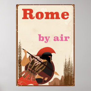 Poster de viagens de ar do Gladiator de Roma