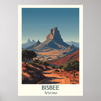Poster de viagens de Arizona Bisbee | Montagem Vin