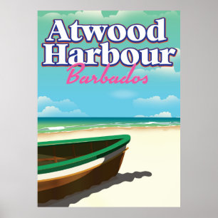 poster de viagens de Atwood Harbor Bahamas