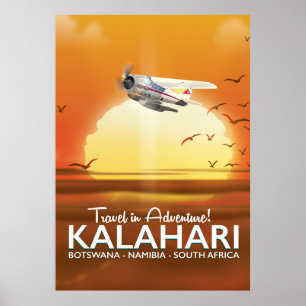 Poster de viagens de Aventura do Deserto Kalahari
