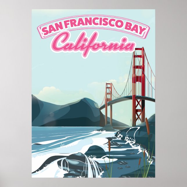 Poster de viagens de Baía de São Francisco (Frente)