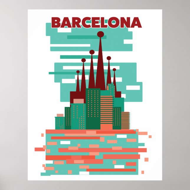 Poster de viagens de Barcelona (Frente)