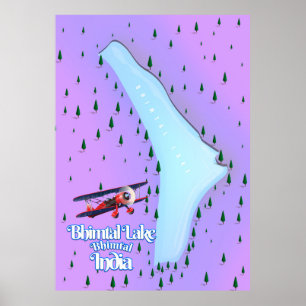 poster de viagens de Bhimtal Lake Bhimtal India.