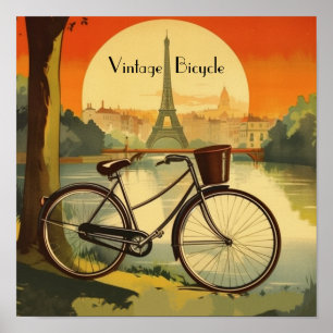 Poster de viagens de bicicleta, personalizável em