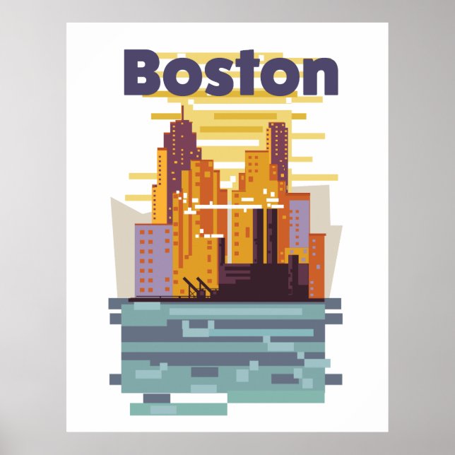 Poster de viagens de Boston (Frente)