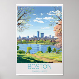 Poster de viagens de Boston - Arte Muro de Massach