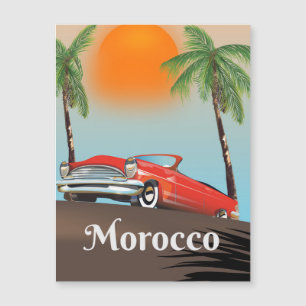 Poster de viagens de carro vermelho clássico do Ma