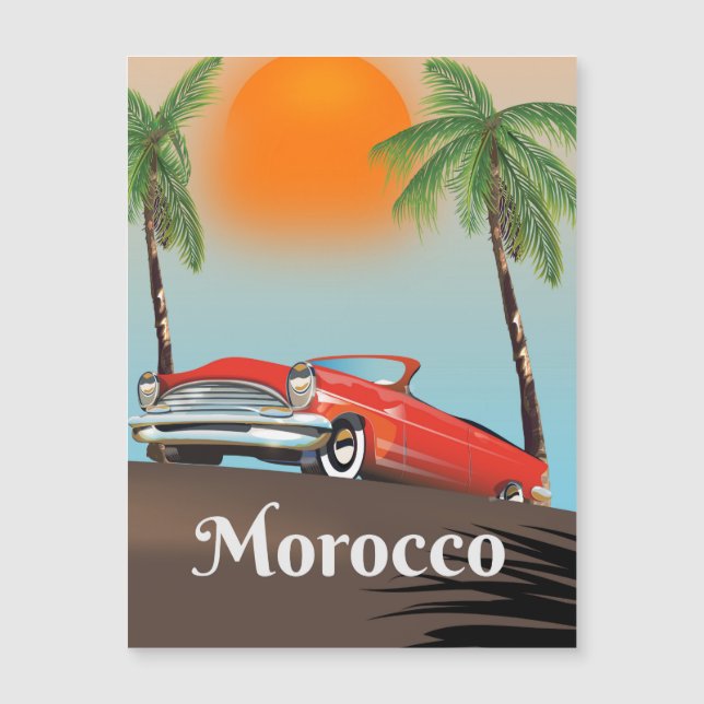 Poster de viagens de carro vermelho clássico do Ma (Frente)