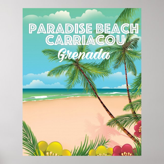 Poster de viagens de carruagem de praia do Paraíso (Frente)