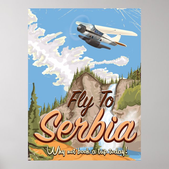 Poster de viagens De Cartoons Para A Sérvia (Frente)