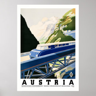 Poster de viagens de comboio Vintage Austria | Ret