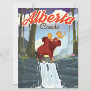 Poster de viagens de desenho animado Alberta Canad