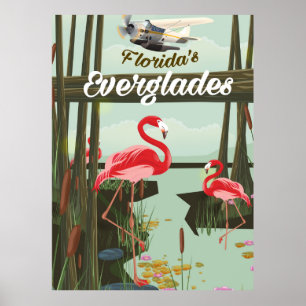 Poster de viagens de desenho animado da Florida Ev