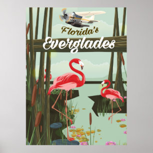 Poster de viagens de desenho animado da Florida Ev