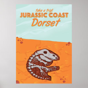 Poster de viagens de desenho da Costa Jurássica D