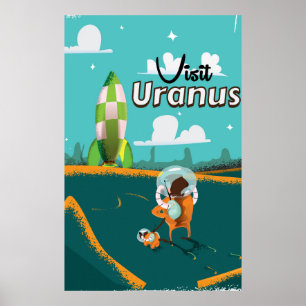 Poster de viagens de desenho de Urano Vintage
