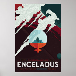 Poster de viagens de Espaço Vintage do Enceladus