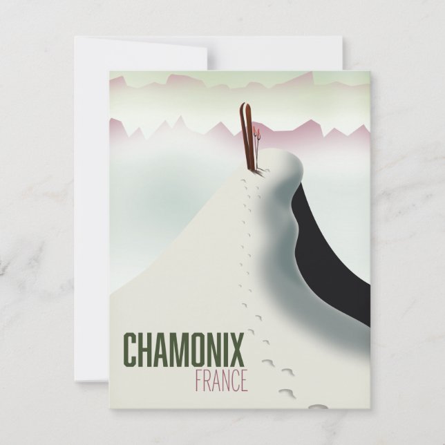 Poster de viagens de esqui Chamonix França (Frente)