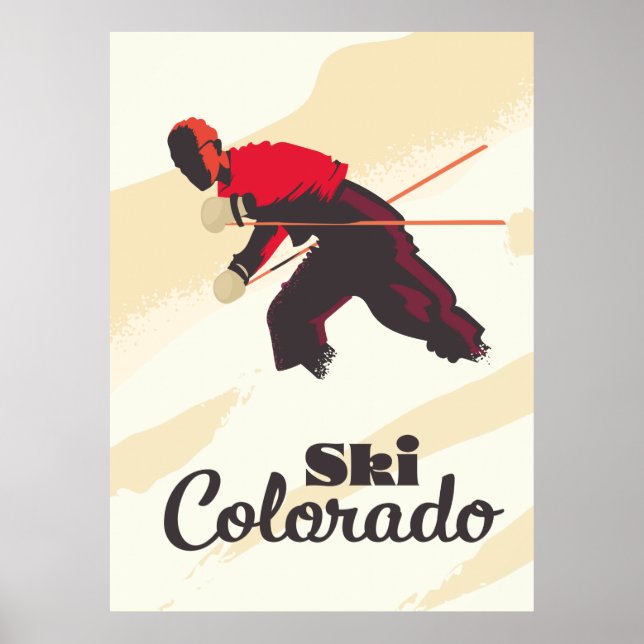 Poster de viagens de Esqui Colorado (Frente)
