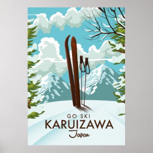 Poster de viagens de Esqui Karuizawa Japão