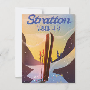 Poster de viagens de esqui Stratton Vermont