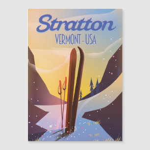 poster de viagens de esqui Stratton Vermont