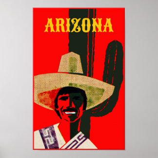 Poster de viagens de Estilo de Vintage da arizona