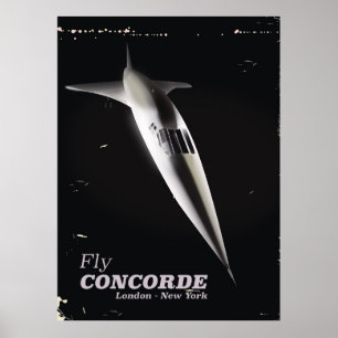 Poster de viagens de estilo de vintage do Fly Conc