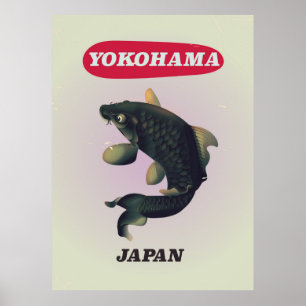 Poster de viagens de estilo vintage do Japão Yokoh