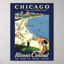 Poster de viagens de estilo Vintage para Chicago,