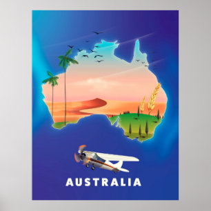 poster de viagens de Feriados da Austrália