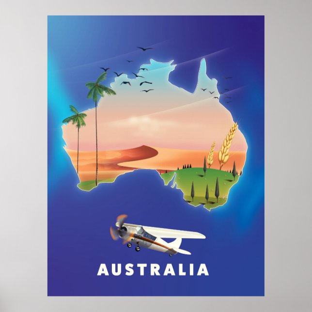 Poster de viagens de Férias da Austrália (Frente)