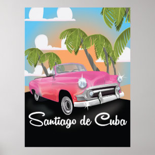 Poster de viagens de férias de Santiago de Cuba.