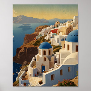 Poster de viagens de Grécia da Grécia Santorini Vi