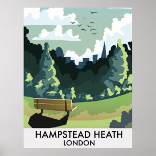 Poster de viagens de Hampstead Heath London.