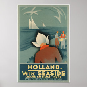 Poster de viagens de Holland do vintage