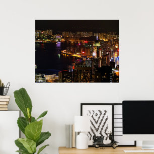 Poster de viagens de Hong Kong Nightscape