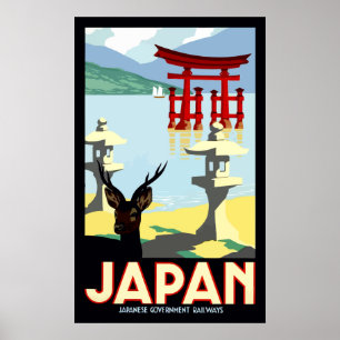 Poster de viagens de Japão do vintage
